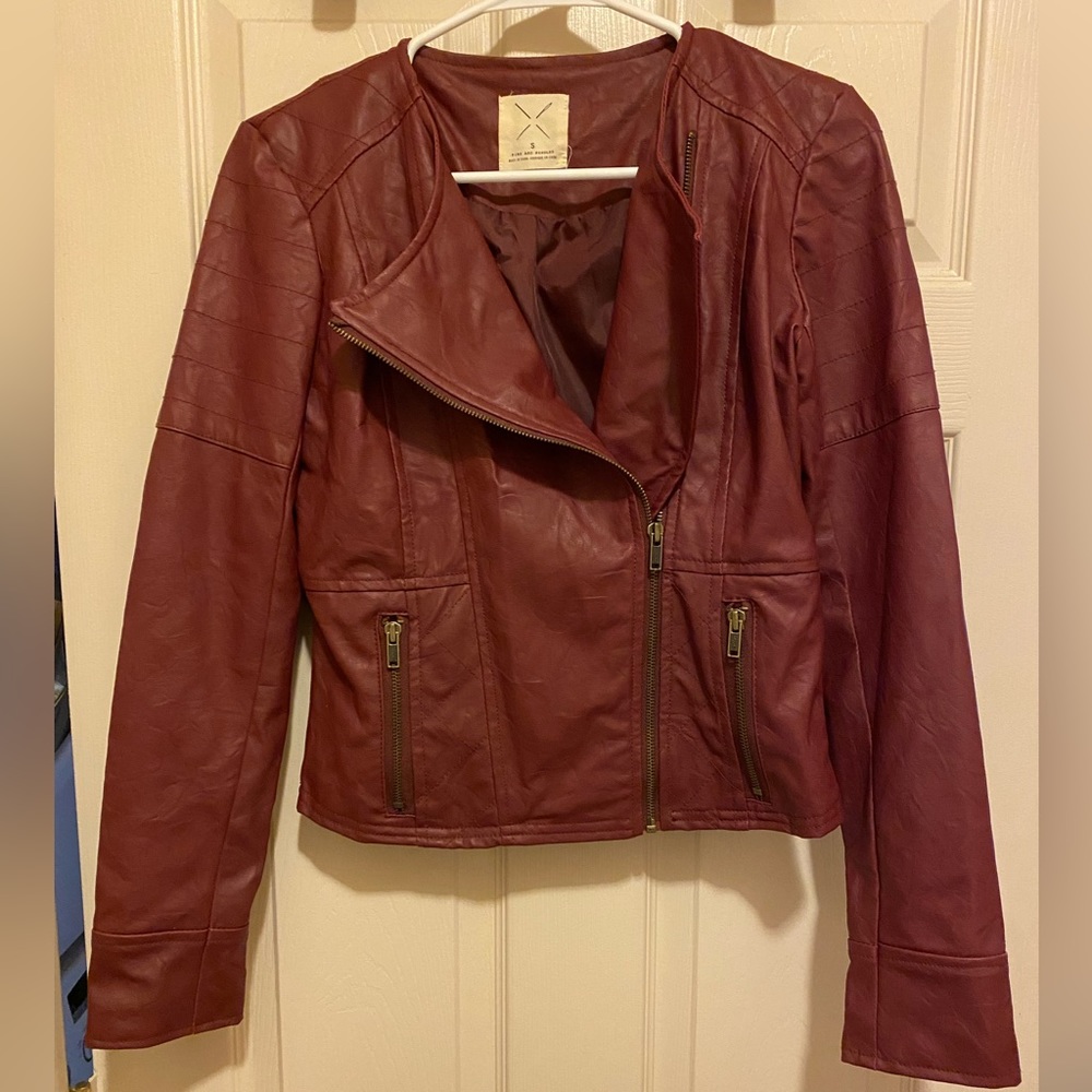 UO Pins and Needles Faux Leather Jacket Size small